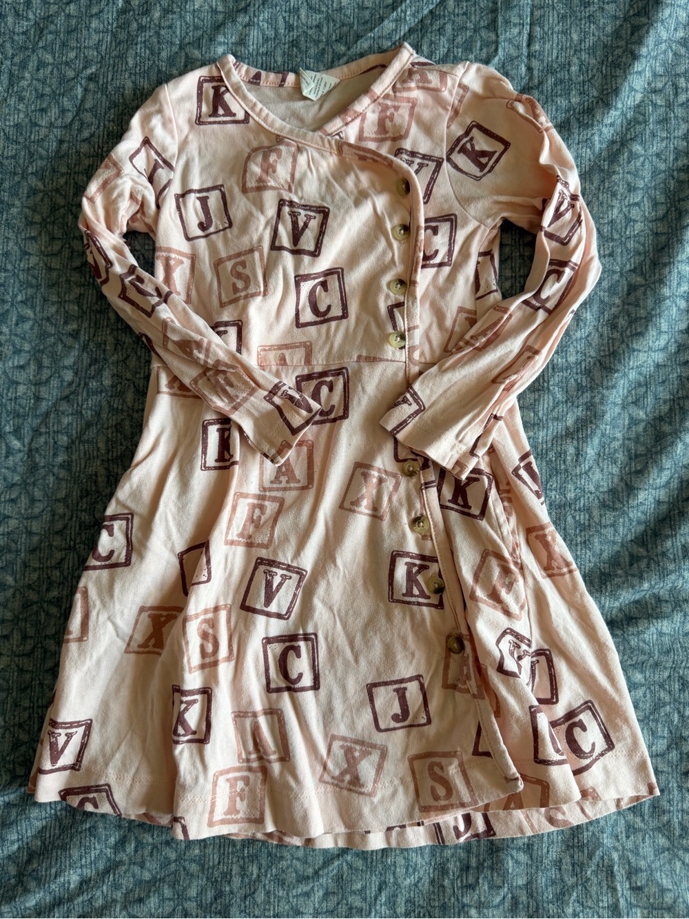 kate quinn Pink Letter-Block Long Sleeve Casual Dress